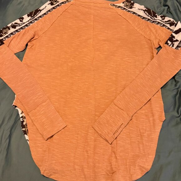 Free People Tan Embroidered Long Sleeve Top - Picture 11 of 15